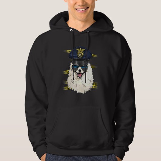 Politieagent American Eskimo PD Cop Crime Scene Hoodie (Voorkant)