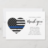 Politieagent American Flag Heart Law Enforcement Bedankkaart (Voorkant)