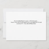 Politieagent Amerikaanse vlaggenstaatrechtshandhav Bedankkaart (Achterkant)