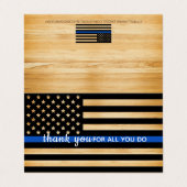 Politieagent Appreciation Blue Line Dank u Visitekaartje (Buitenkant ongevouwen)