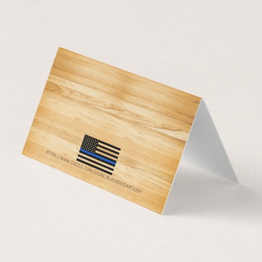 Politieagent Appreciation Blue Line Dank u Visitekaartje (Achterkant)