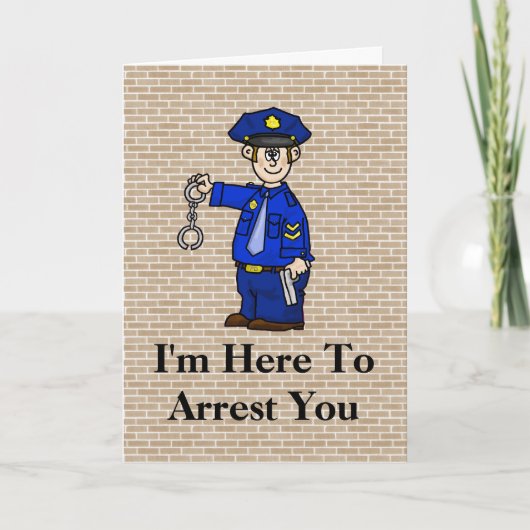 Politieagent arresteert Birthday Card Kaart (Voorkant)