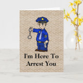 Politieagent arresteert Birthday Card Kaart (Gele Bloem)