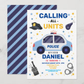 Politieagent Auto Verjaardag Jongens Kaart (Voorkant / Achterkant)