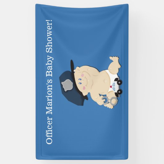 Politieagent Baby Cop Custom Banner (Verticaal)