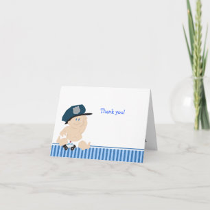 POLITIEAGENT Baby Shower Bedankbriefjes Bedankkaart