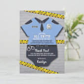 Politieagent Baby shower Bedankkaart (Staand voorkant)