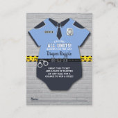 Politieagent Baby shower Diaper Raffle Ticket Informatiekaartje (Voorkant)