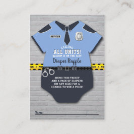 Politieagent Baby shower Diaper Raffle Ticket Informatiekaartje