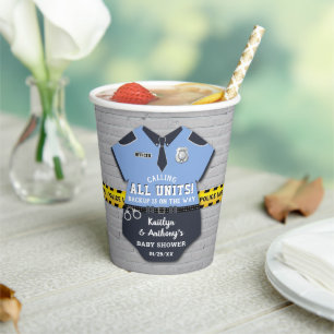Politieagent Baby shower Papieren Bekers