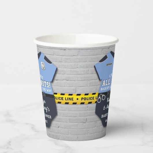 Politieagent Baby shower Papieren Bekers (Links)