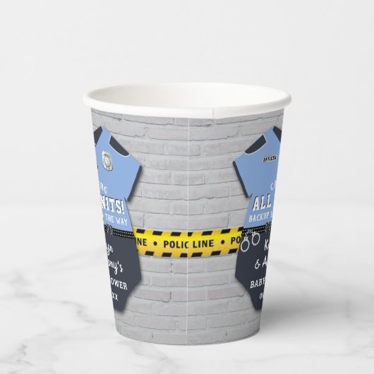 Politieagent Baby shower Papieren Bekers (Rechts)