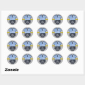 Politieagent Baby shower Ronde Sticker (Vel)