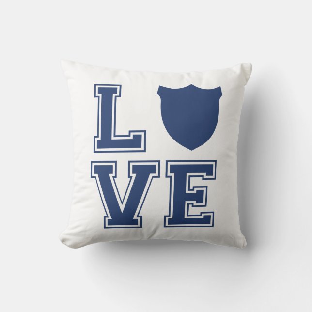 Politieagent Badge - L O V E Kussen (Voorkant)