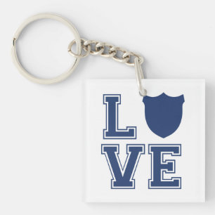Politieagent Badge - L O V E Sleutelhanger