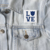 Politieagent Badge - L O V E Vierkante Button 5,1 Cm (In situ)