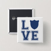 Politieagent Badge - L O V E Vierkante Button 5,1 Cm (Voorkant /achterkant)