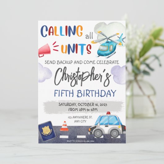 Politieagent Birthday Kaart (Staand voorkant)