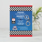 Politieagent Birthday Party detective Invite Kaart (Staand voorkant)