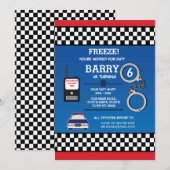 Politieagent Birthday Party detective Invite Kaart (Voorkant / Achterkant)