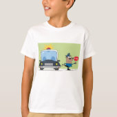Politieagent cartoon Stop T-Shirt (Voorkant)