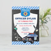 Politieagent Chalkboard Kinderen Birthday Kaart (Staand voorkant)
