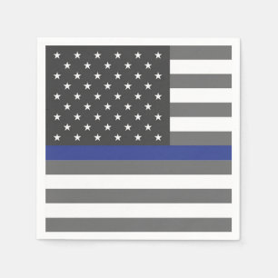 Politieagent Cop Thin Blue Line Party Napkins Servet
