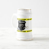 Politieagent Crime Scene Beer Stein Bierpul (Voorkant links)