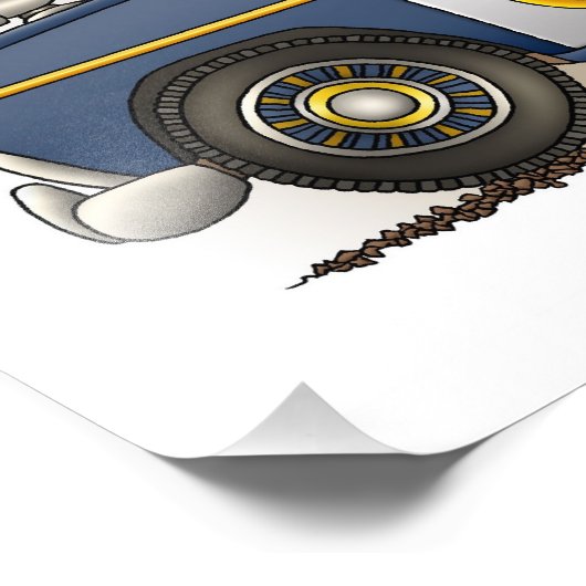 Politieagent crusier Cop auto Foto Afdruk (Hoek)