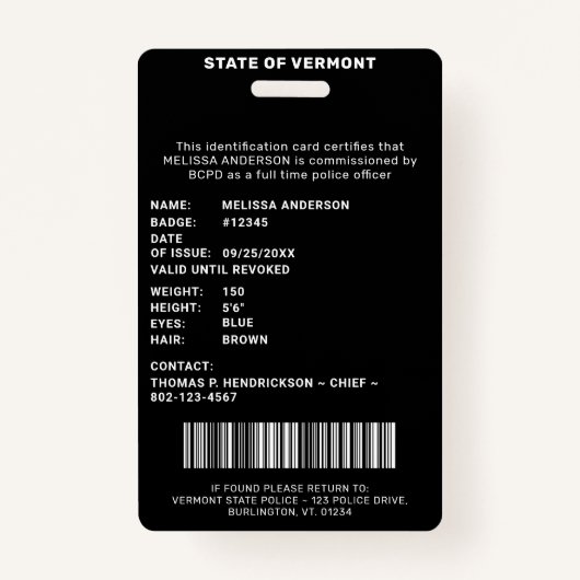 Politieagent Custom Foto Logo Rechtshandhaving Badge (Achterkant)