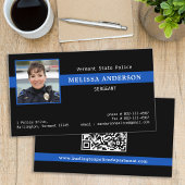 Politieagent Custom Photo Law Enforcement QR-code Visitekaartje