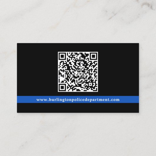 Politieagent Custom Photo Law Enforcement QR-code Visitekaartje (Achterkant)