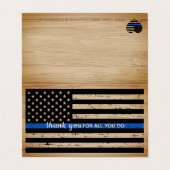 Politieagent Dank u Amerikaanse vlag Visitekaartje (Buitenkant ongevouwen)