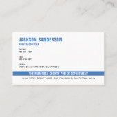 Politieagent Departement Werknemer Wetshandhaving Visitekaartje (Voorkant)