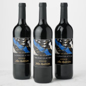 Politieagent die partij is bij het Afstuderen met  Wijn Etiket (Flessen)