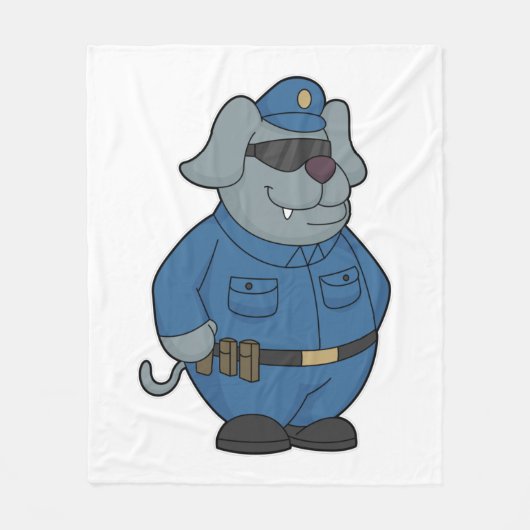 Politieagent Dog Fleece Deken (Voorkant)