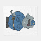 Politieagent Dog Fleece Deken (Voorkant (Horizontaal))