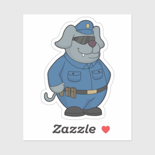 Politieagent Dog Sticker (Vel)