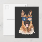 Politieagent Duitse Shepherd Dog Amerikaanse vlag Briefkaart (Voorkant / Achterkant)