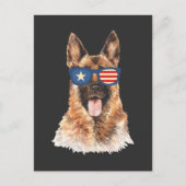 Politieagent Duitse Shepherd Dog Amerikaanse vlag Briefkaart (Voorkant)