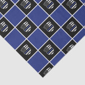 Politieagent Dunne Blauwe lijn Badge Patroon Tissuepapier (Detail)