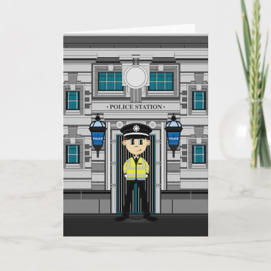 Politieagent en Kaart van het politiebureau (Voorkant)