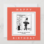 Politieagent en vuurman - Fireman's Lift Cartoon Kaart (Voorkant)