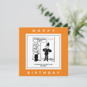 Politieagent en vuurman - Fireman's Lift Cartoon Kaart (Staand voorkant)