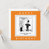 Politieagent en vuurman - Fireman's Lift Cartoon Kaart (Voorkant / Achterkant in situ)