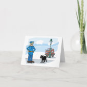 Politieagent en zwarte kat kaart (Voorkant)