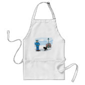 Politieagent en zwarte kat standaard schort (Voorkant)