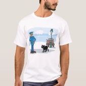 Politieagent en zwarte kat t-shirt (Voorkant)