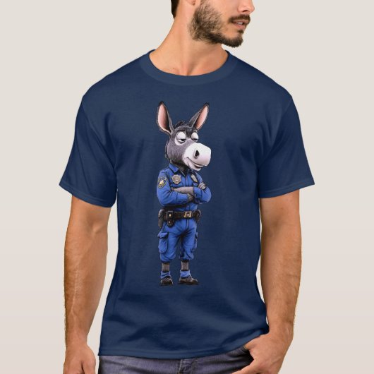 Politieagent ezel T-shirt (Voorkant)