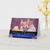 Politieagent familie | Kerstvakantie foto Kaart (Gele Bloem)